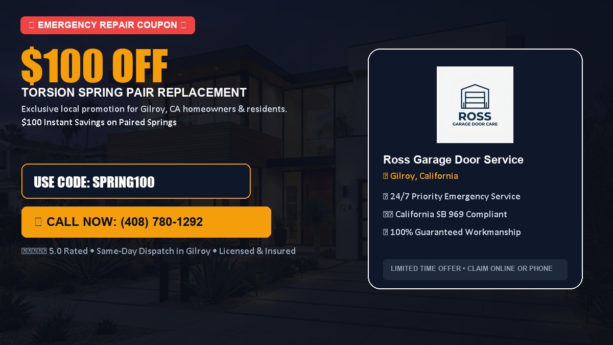 $100 OFF Heavy-Duty Torsion Spring Pair Replacement in Gilroy, CA